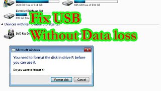 Fix corrupted USB Format Problemflash drive without losing data [upl. by Anilat]