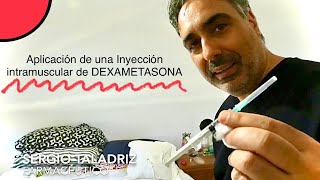 Aplicación de inyección intramuscular de DEXAMETASONA  Instituto TALADRIZ [upl. by Frendel]