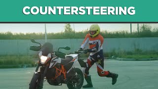 COUNTERSTEERING on slow and fast speeds [upl. by Asilehs519]