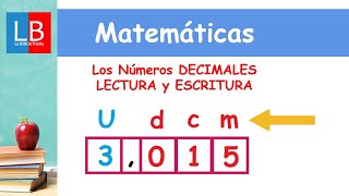 Los Números DECIMALES LECTURA y ESCRITURA ✔👩‍🏫 PRIMARIA [upl. by Yznel]