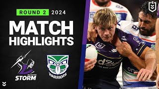 NRL 2024  Storm v Warriors  Match Highlights [upl. by Kcirrek869]