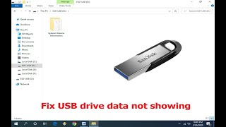 How to Fix USB Pen Drive File amp Folder not Showing in Windows 1087 [upl. by Pascasia]