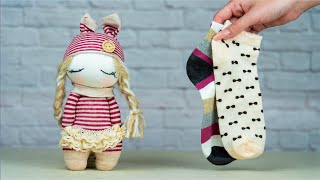 Sewing for beginners How to make socks dolls from scratch Tips amp tricks DIY Tutorial [upl. by Plafker441]