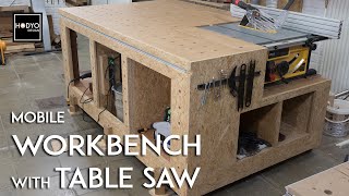 DIY Mobile Workbench with Table Saw [upl. by Bibbie]