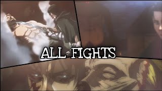 Levi Vs Beast titan All fights round 1 2 amp 3 [upl. by Bathulda]