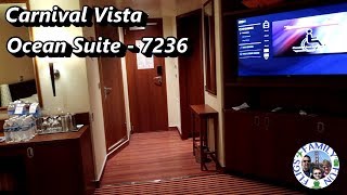 Carnival Vista Ocean Suite Cabin 7236 [upl. by Eetsim]