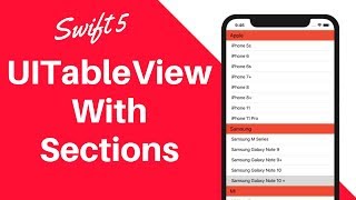 Swift 5  How to Create UITableView with multiple sections in iOS [upl. by Rabah]