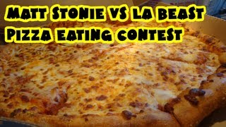 Matt Stonie vs LA Beast  Dominos Med Pizza [upl. by Setarcos285]