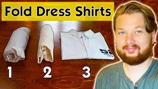 How to Fold Button Up Shirts Works for All Collared Shirts [upl. by Erdnassak73]