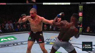 Israel Adesanya knocks out Robert Whittaker  SUPER SLOW MOTION [upl. by Ehtnax336]