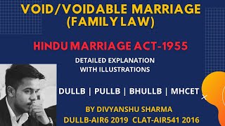 Void amp Voidable Marriage  Hindu Marriage Act  Family Law [upl. by Remsen]