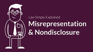 Misrepresentation and Nondisclosure  Contracts  Defenses amp Excuses [upl. by Amol]