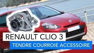 Renault clio 3  Comment tendre sa courroie daccessoire alternateur [upl. by Nuj]