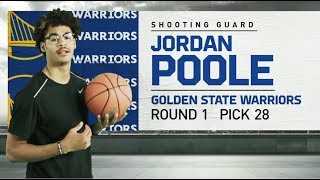 2019 NBA Draft Warriors Draft Jordan Poole [upl. by Aekahs]