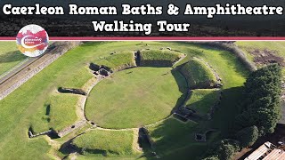 CAERLEON ROMAN BATHS amp AMPHITHEATRE WALES  Walking Tour  Pinned on Places [upl. by Cyndy]