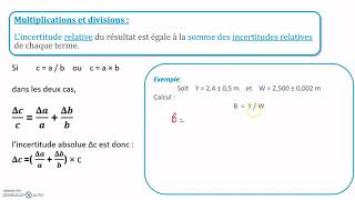 Les calculs dincertitude [upl. by Yemrej]