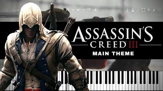 Assassins Creed III Main Theme  Piano Tutorial [upl. by Enal367]