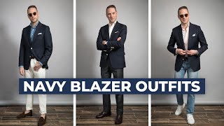 3 EASY Ways to Wear a Classic Navy Blazer for Spring [upl. by Ynohtnaed]