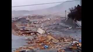 2011 Japan Tsunami ascending the river in Kesennuma extended [upl. by Melborn866]