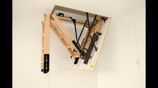 Skylark 3 Section Electric Timber Folding Loft Ladder [upl. by Barbaresi]