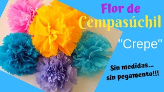 🌼Flor de Cempasúchil con PAPEL CREPE sin medidasfáciles y rápidascómo hacer flores con papel [upl. by Humfried623]