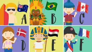 ABC Countries for Children  Learn Alphabet with Countries and Flags for Toddlers amp Kids [upl. by Anirad]