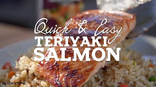 Quick and Easy Teriyaki Salmon  Blackstone Griddle [upl. by Cristin]