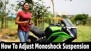 How to adjust bikes monoshock suspension  QuikrCars DIY Videos [upl. by Downing472]