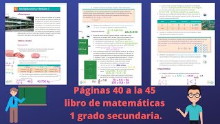 Página 40 a 45 matemáticas 1 grado de secundaria [upl. by Corie408]