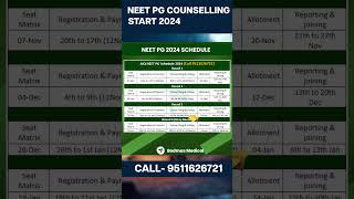 📣NEET PG 2024 MCC and State Counseling Schedule Release 😱 NEET PG Counselling 2024 😲 neetpg [upl. by Zed]