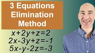 Solving Systems of 3 Equations Elimination [upl. by Berthoud]