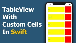 TableView With Custom Cells In Swift  Tutorial [upl. by Whatley129]