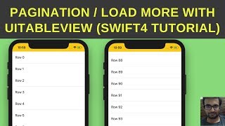 Pagination with UITableVIew  Load more content UITableView  Swift 4 [upl. by Renwick]