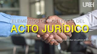 Elementos de existencia del Acto Jurídico [upl. by Atinahc]