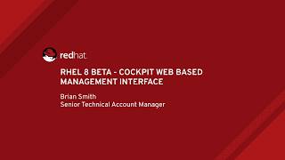 RHEL 8 Beta  Web Console Cockpit Interface Overview [upl. by Eirek]