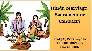 Hindu Marriage Sacrament or Contract [upl. by Aiuqal]