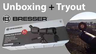 Bresser Spotting Scope 2060X60  Unboxing  Tryout [upl. by Dewhirst]