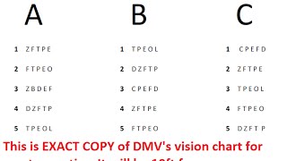 DMV Vision Test for Class C Vehicles [upl. by Hctim471]