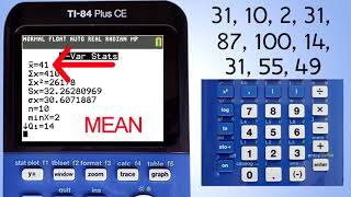 TI 84 Plus CE Mean Median Mode Range [upl. by Emearg]