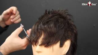 Mens Bangs Haircut Tutorial  TheSalonGuy [upl. by Assej]