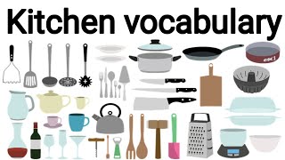 Kitchen vocabulary in English  Utensils names  Kitchen falsh crads  Sunshine English [upl. by Lou]