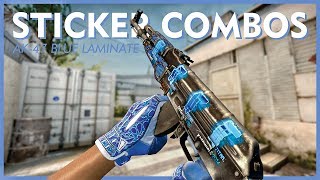 AK47 Blue Laminate Sticker Combinations in CSGO 2019 [upl. by Yardley]