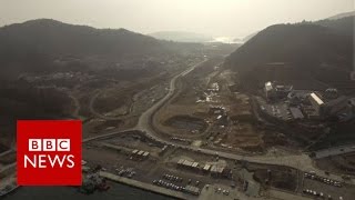 Aerial video of tsunamihit Onagawa  BBC News [upl. by Tik]