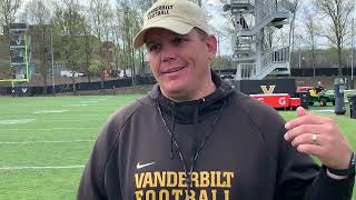 Vanderbilt offensive line coach AJ Blazek March 28 2023 [upl. by Laubin544]