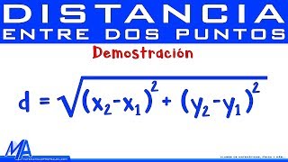 Distancia entre dos puntos  Demostración de la fórmula [upl. by Llednav]