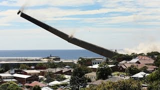 Port Kembla Stack Demolition Australia 20 Feb 2014 [upl. by Kreiker]