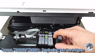 Canon Pixma TS6350TS6351 How to ChangeReplace Ink Cartridges [upl. by Sirois]