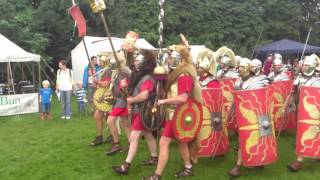 Roman Reenactment at the Amphitheatre in Caerleon Marching In [upl. by Kurtz]