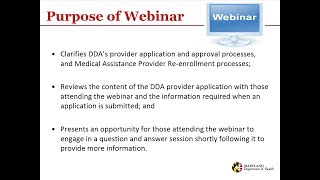 Provider Application Webinar April 2018 [upl. by Einahteb]