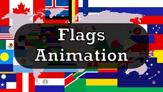 Worlds flags animation with names [upl. by Ahsilrak221]